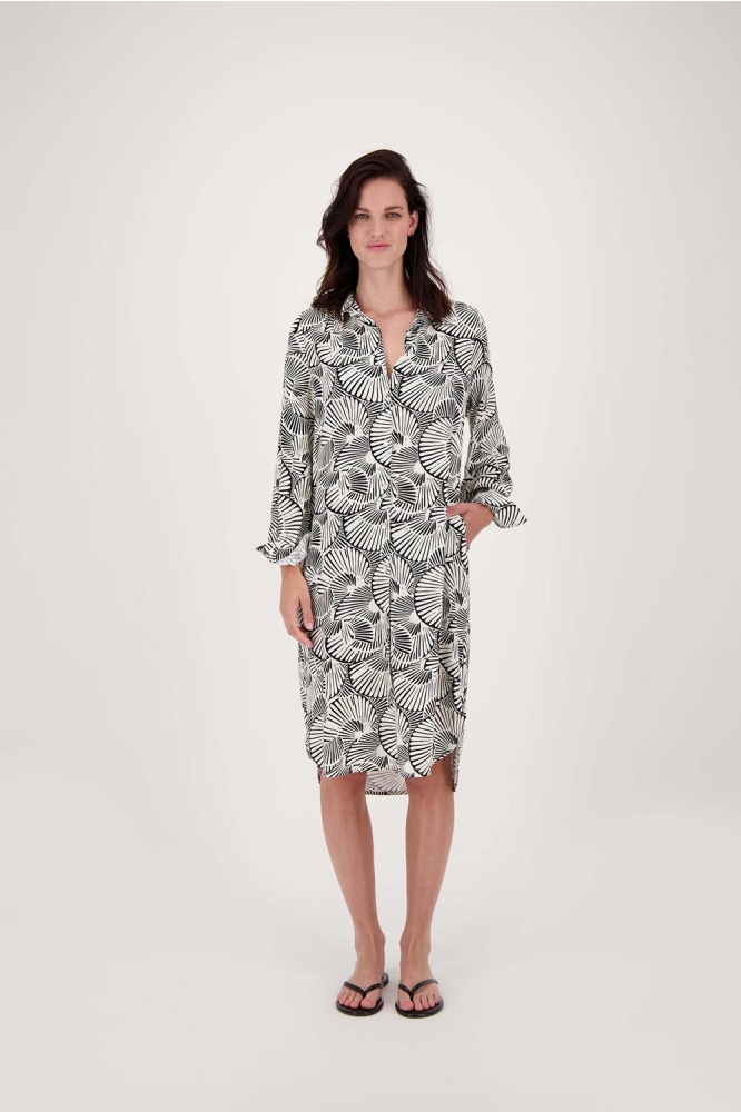 DOORKNOOP JURK MET GRAFISCHE PRINT 0301 100 7067 OFF WHITE/ZWART